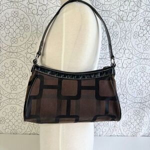 Nine West Brown Geometric Jacquard Small Shoulder Bag‎